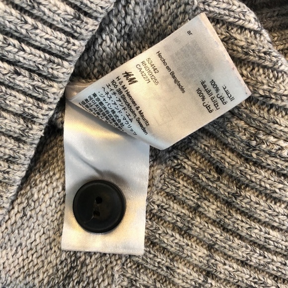 H&M L.O.G.G. Mens Hooded Gray Sweater Long Sleeve 100% cotton Size S - Picture 10 of 12
